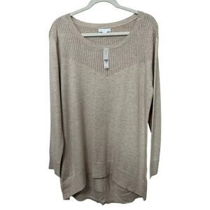 New York & Co. New Women’s Tan/ Gray Heathered‎ Sweater Sz XL  Soft